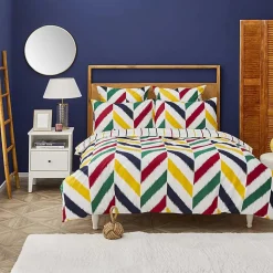 Nautica Home Herring 100% Cotton Duvet Cover Set, Double, 200cmx200cm, White Multi
