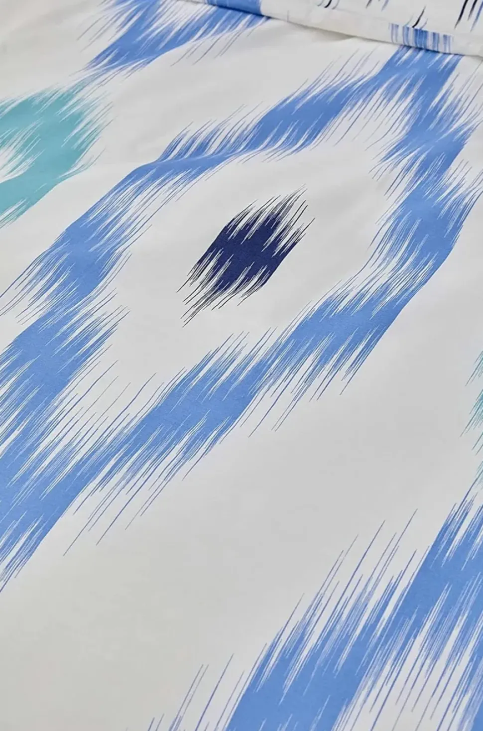 Nautica Home Ikat 100% Cotton Duvet Cover Set, Single, 140cmx200cm, White Blue