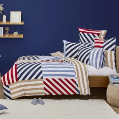 Nautica Home Kai 100% Cotton Duvet Cover Set, King, 230cmx220cm, Blue Multi