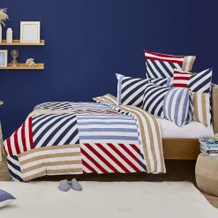 Nautica Home Kai 100% Cotton Duvet Cover Set, Double, 200cmx200cm, Blue Multi