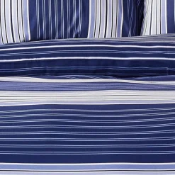 Nautica Home Moby 100% Turkish Cotton Duvet Cover Set, Single, 140cmx200cm, Navy Blue Multi
