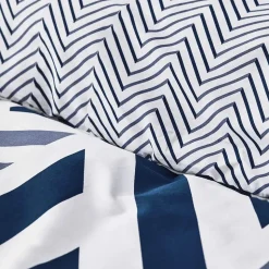 Nautica Home Orion 100% Turkish Cotton Duvet Cover Set, Single, 140cmx200cm, Navy Blue White