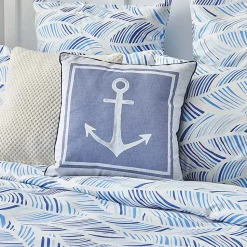 Nautica Home Wave 100% Turkish Cotton Duvet Cover Set, Double, 200cmx200cm, Blue White