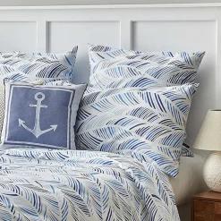 Nautica Home Wave 100% Turkish Cotton Duvet Cover Set, Double, 200cmx200cm, Blue White