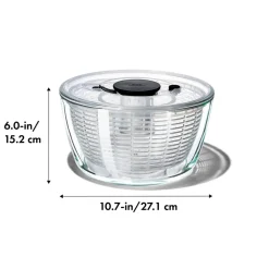 Oxo Good Grips Glass Salad Spinner, 6L, Transparent Black