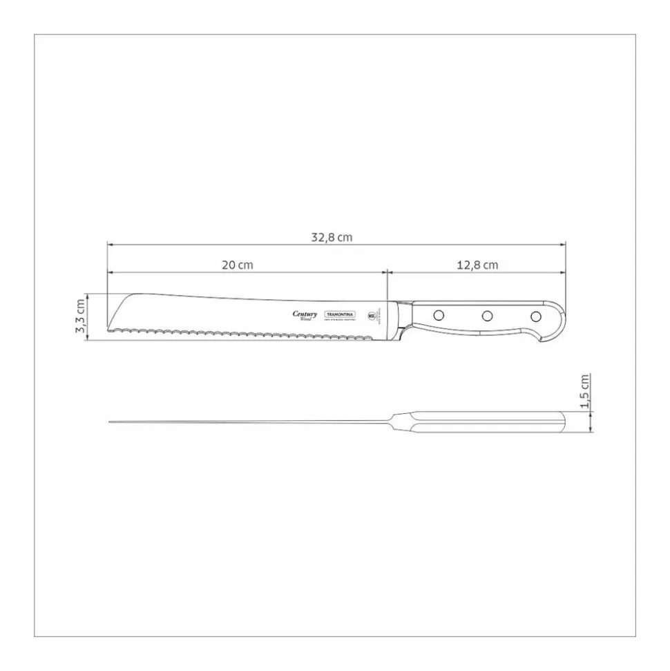 Tramontina Stainless Steel Bread Knife, Inox