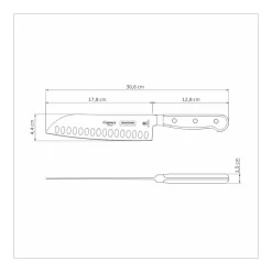 Tramontina Stainless Steel Santoku Knife, Inox