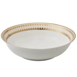Weimar Joanna Of Bavaria 63-Piece Fine Bone China Dinner Set for 12 People, White Gold