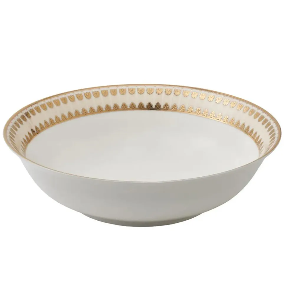 Weimar Joanna Of Bavaria 63-Piece Fine Bone China Dinner Set for 12 People, White Gold