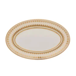 Weimar Joanna Of Bavaria 63-Piece Fine Bone China Dinner Set for 12 People, White Gold