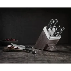 Zwilling Gourmet 7 Piece Knife Block Set with KiS technology, Black
